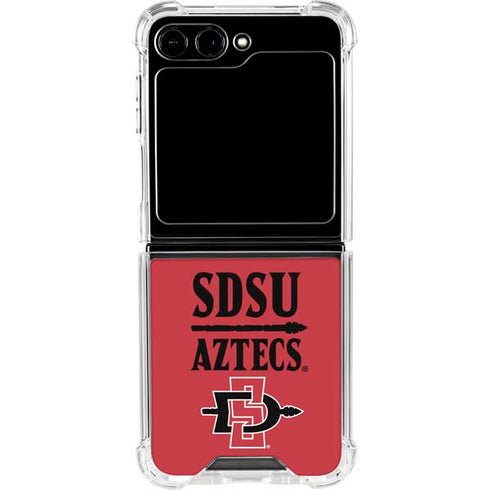 San Diego State University Aztecs Red Galaxy Z Flip6 Clear Case